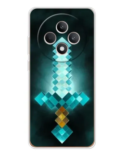 Чехол для OPPO Reno 12 F с картинкой «Алмазный меч неон»