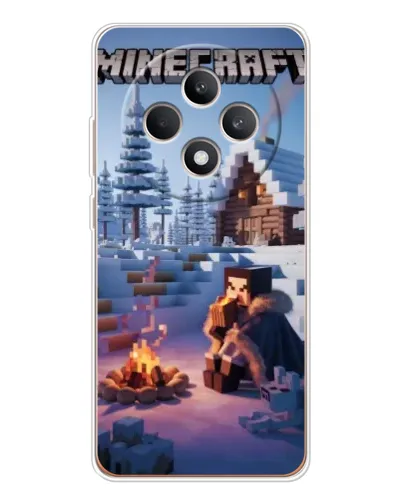 Чехол для OPPO Reno 12 F с картинкой «Зимний Minecraft»