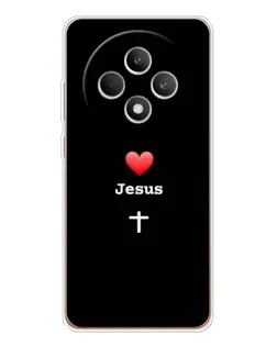 Чехол для OPPO Reno 12 F с картинкой «Сердце - Jesus»