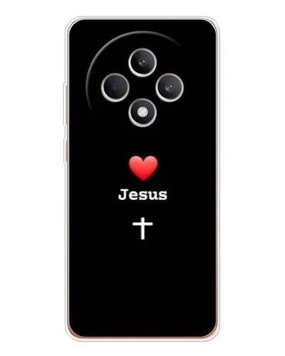 Чехол для OPPO Reno 12 F с картинкой «Сердце - Jesus»