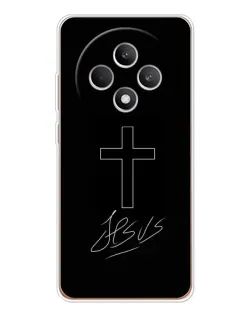Чехол для OPPO Reno 12 F с картинкой «Графический крест Jesus»