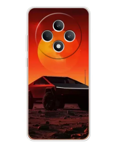 Чехол для OPPO Reno 12 F с картинкой «Cybertruck на Марсе»