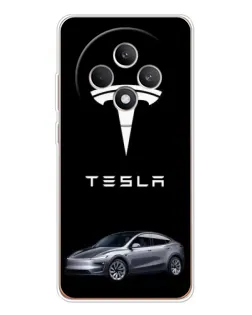 Чехол для OPPO Reno 12 F с картинкой «Tesla Model Y»