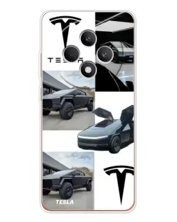Чехол для OPPO Reno 12 F с картинкой «Коллаж Cybertruck Tesla»