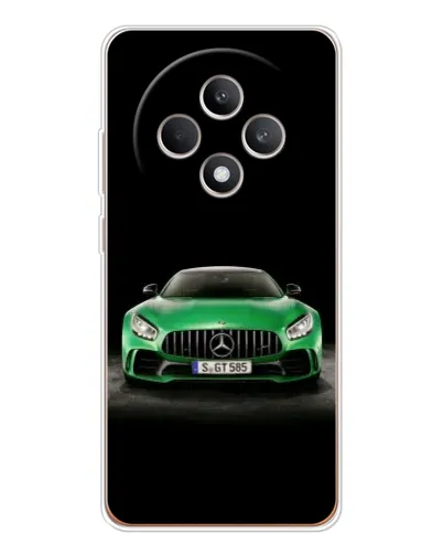 Чехол для OPPO Reno 12 F с картинкой «Mercedes — неоновый лого»