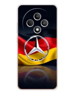 Чехол для OPPO Reno 12 F с картинкой «Mercedes — флаг Германии»