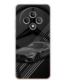 Чехол для OPPO Reno 12 F с картинкой «Mercedes AMG — графика»