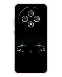 Чехол для OPPO Reno 12 F с картинкой «Mercedes — силуэт авто» Чехол для OPPO Reno 12 F с картинкой «Mercedes — силуэт авто»