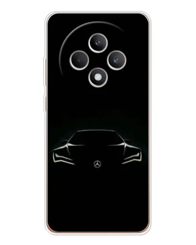 Чехол для OPPO Reno 12 F с картинкой «Mercedes — силуэт авто» Чехол для OPPO Reno 12 F с картинкой «Mercedes — силуэт авто»