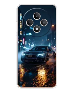 Чехол для OPPO Reno 12 F с картинкой «Ночной город и Audi»