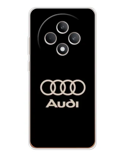 Чехол для OPPO Reno 12 F с картинкой «Audi — золотой логотип»