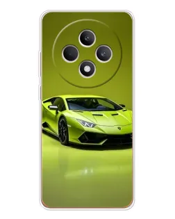 Чехол для OPPO Reno 12 F с картинкой «Салатовый Lamborghini Huracan»