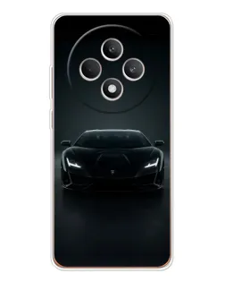 Чехол для OPPO Reno 12 F с картинкой «Черный Lamborghini Aventador»