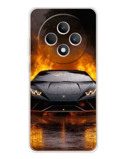 Чехол для OPPO Reno 12 F с картинкой «Lamborghini в огне»
