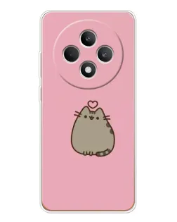 Чехол для OPPO Reno 12 F с картинкой «Pusheen сердце»