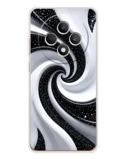 Чехол для OPPO Reno 12 F с картинкой «Черно-белая спираль»