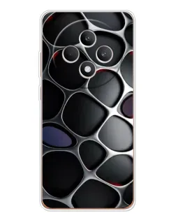 Чехол для OPPO Reno 12 F с картинкой «Объемная темная решетка»