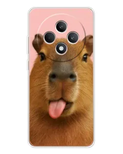 Чехол для OPPO Reno 12 F с картинкой «Капибара с языком»