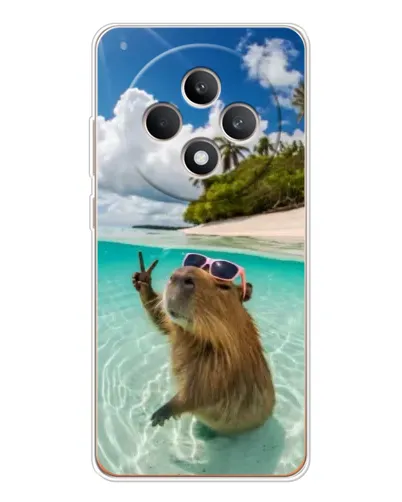 Чехол для OPPO Reno 12 F с картинкой «Капибара на море»