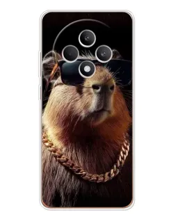 Чехол для OPPO Reno 12 F с картинкой «Капибара золотая цепь»