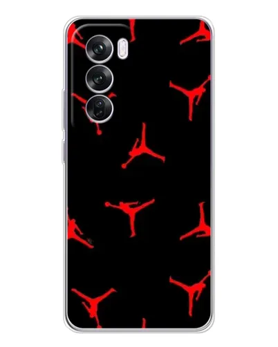 Чехол для OPPO Reno 12 Pro с картинкой «Jordan Red Pattern» Чехол для OPPO Reno 12 Pro с картинкой «Jordan Red Pattern»
