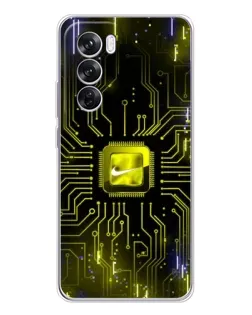 Чехол для OPPO Reno 12 Pro с картинкой «Nike — золотая искра»