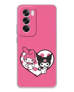 Чохол для OPPO Reno 12 Pro з картинкою «Kuromi та My Melody» Чохол для OPPO Reno 12 Pro з картинкою «Kuromi та My Melody»