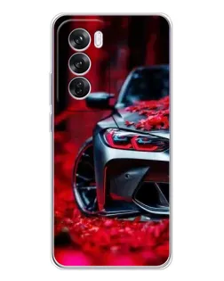 Чохол для OPPO Reno 12 Pro з картинкою «Спортивна BMW та квіти»