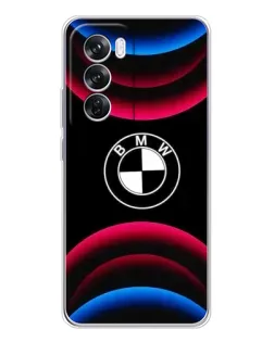 Чохол для OPPO Reno 12 Pro з картинкою «Логотип BMW та неонові дуги»