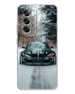 Чохол для OPPO Reno 12 Pro з картинкою «BMW у зимовому лісі»