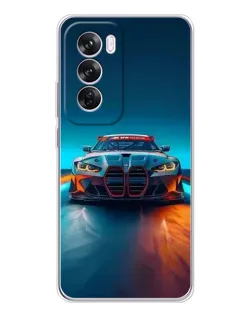 Чехол для OPPO Reno 12 Pro с картинкой «BMW — огни неона»