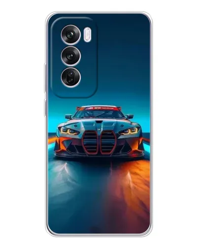 Чехол для OPPO Reno 12 Pro с картинкой «BMW — огни неона» Чехол для OPPO Reno 12 Pro с картинкой «BMW — огни неона»