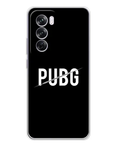 Чехол для OPPO Reno 12 Pro с картинкой «PUBG — белый логотип» Чехол для OPPO Reno 12 Pro с картинкой «PUBG — белый логотип»