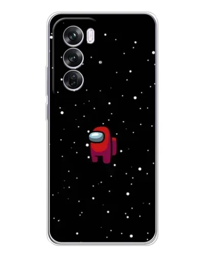 Чехол для OPPO Reno 12 Pro с картинкой «Красный Among Us»