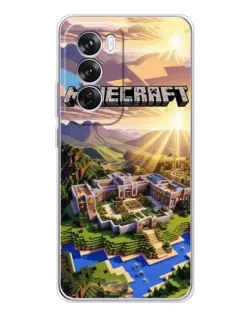 Чехол для OPPO Reno 12 Pro с картинкой «Minecraft панорама»