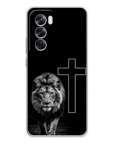 Чехол для OPPO Reno 12 Pro с картинкой «Лев и Крест»