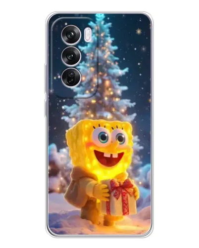 Чехол для OPPO Reno 12 Pro с картинкой «Рождественский Спанч Боб» Чехол для OPPO Reno 12 Pro с картинкой «Рождественский Спанч Боб»