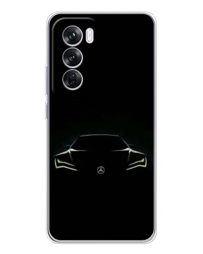 Чехол для OPPO Reno 12 Pro с картинкой «Mercedes — силуэт авто» Чехол для OPPO Reno 12 Pro с картинкой «Mercedes — силуэт авто»