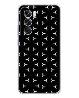 Чехол для OPPO Reno 12 Pro с картинкой «Mercedes паттерн звезд»