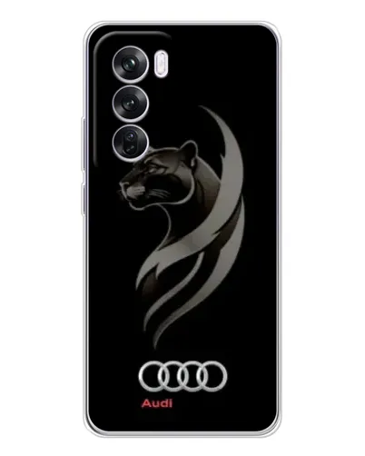 Чехол для OPPO Reno 12 Pro с картинкой «Графика — пантера и Audi»