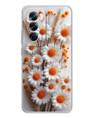 Чехол для OPPO Reno 12 Pro с картинкой «Белые сухоцветы»