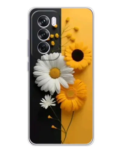 Чехол для OPPO Reno 12 Pro с картинкой «Подсолнух и ромашка»