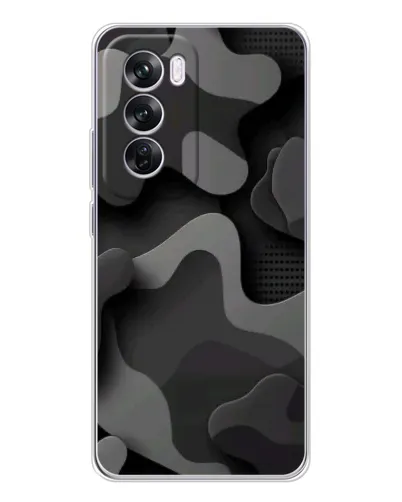 Чехол для OPPO Reno 12 Pro с картинкой «Темный абстрактный камуфляж»