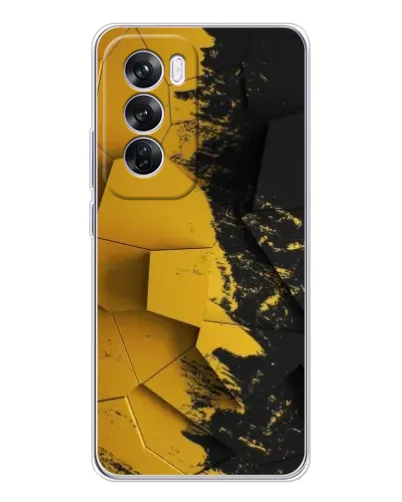Чехол для OPPO Reno 12 Pro с картинкой «Золотые осколки геометрии»