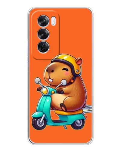 Чохол для OPPO Reno 12 Pro з картинкою «Капібара на скутері» Чохол для OPPO Reno 12 Pro з картинкою «Капібара на скутері»