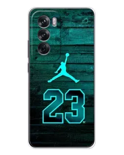 Чехол для OPPO Reno 12 с картинкой «Jordan Cyan 23»