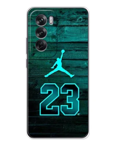 Чехол для OPPO Reno 12 с картинкой «Jordan Cyan 23»