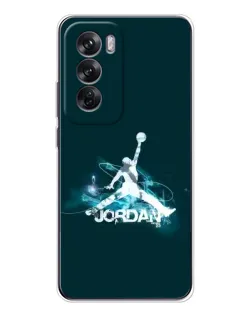 Чехол для OPPO Reno 12 с картинкой «Jordan Blue Fire»