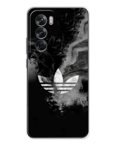 Чехол для OPPO Reno 12 с картинкой «Абстрактный дым Adidas»