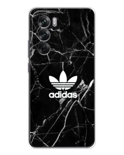 Чехол для OPPO Reno 12 с картинкой «Белый мрамор Adidas»
